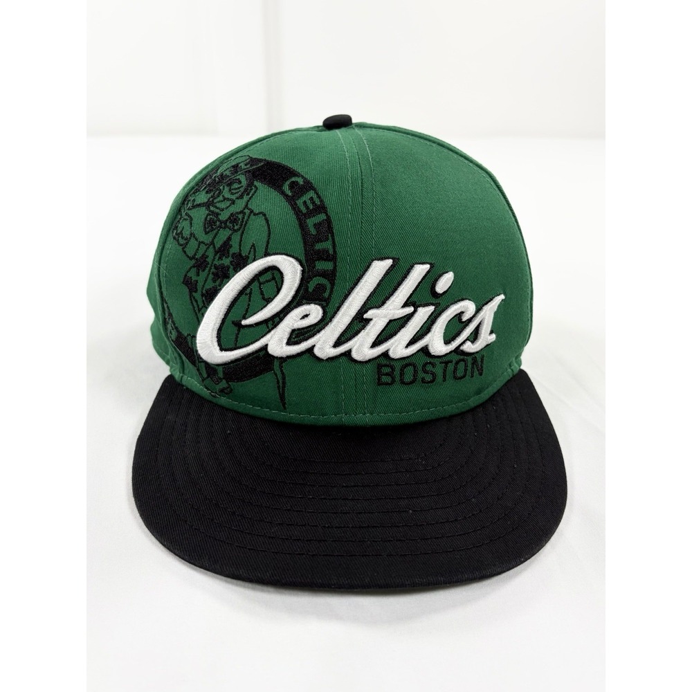 Boston‎ Celtics New Era Snapback Hat Green Black Script Hardwood Classics Cap OS